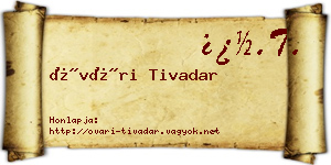 Óvári Tivadar névjegykártya