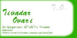 tivadar ovari business card